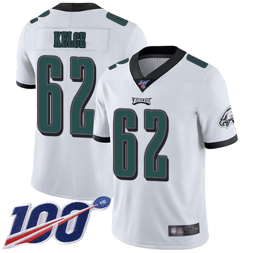 Men Philadelphia Eagles 62 Jason Kelce White Vapor Untouchable NFL Jersey Limited Player Season Football